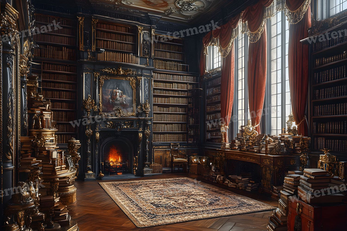 Regal Library Grandeur digital photo backdrop for photo editing, preview 4