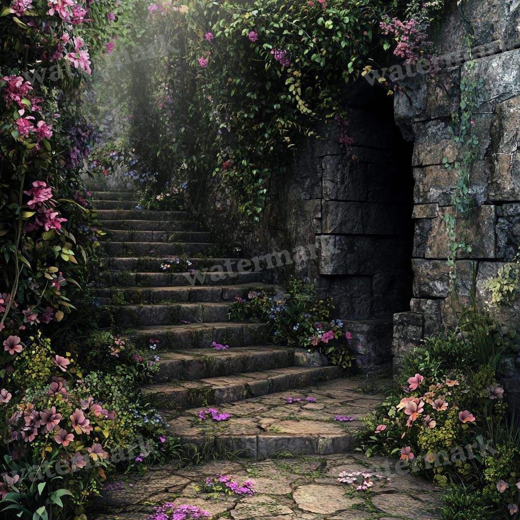 Secret Garden digital photo backdrop for photo editing, preview 4