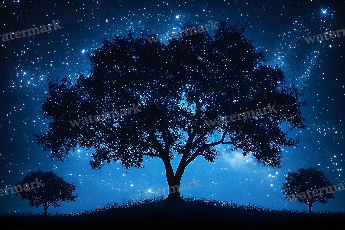 Starry Night Sky digital photo backdrop for photo editing, preview 4