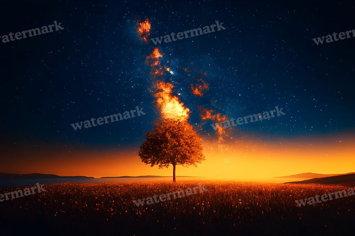 Starry Night Sky digital photo backdrop for photo editing, preview 4