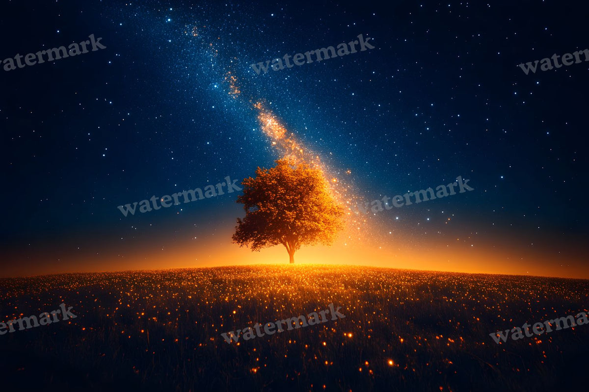 Starry Night Sky digital photo backdrop for photo editing, preview 4
