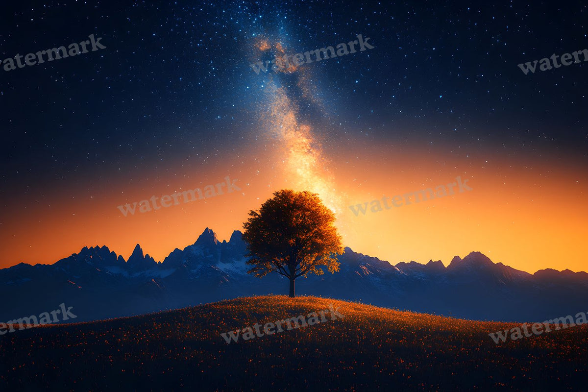 Starry Night Sky digital photo backdrop for photo editing, preview 4