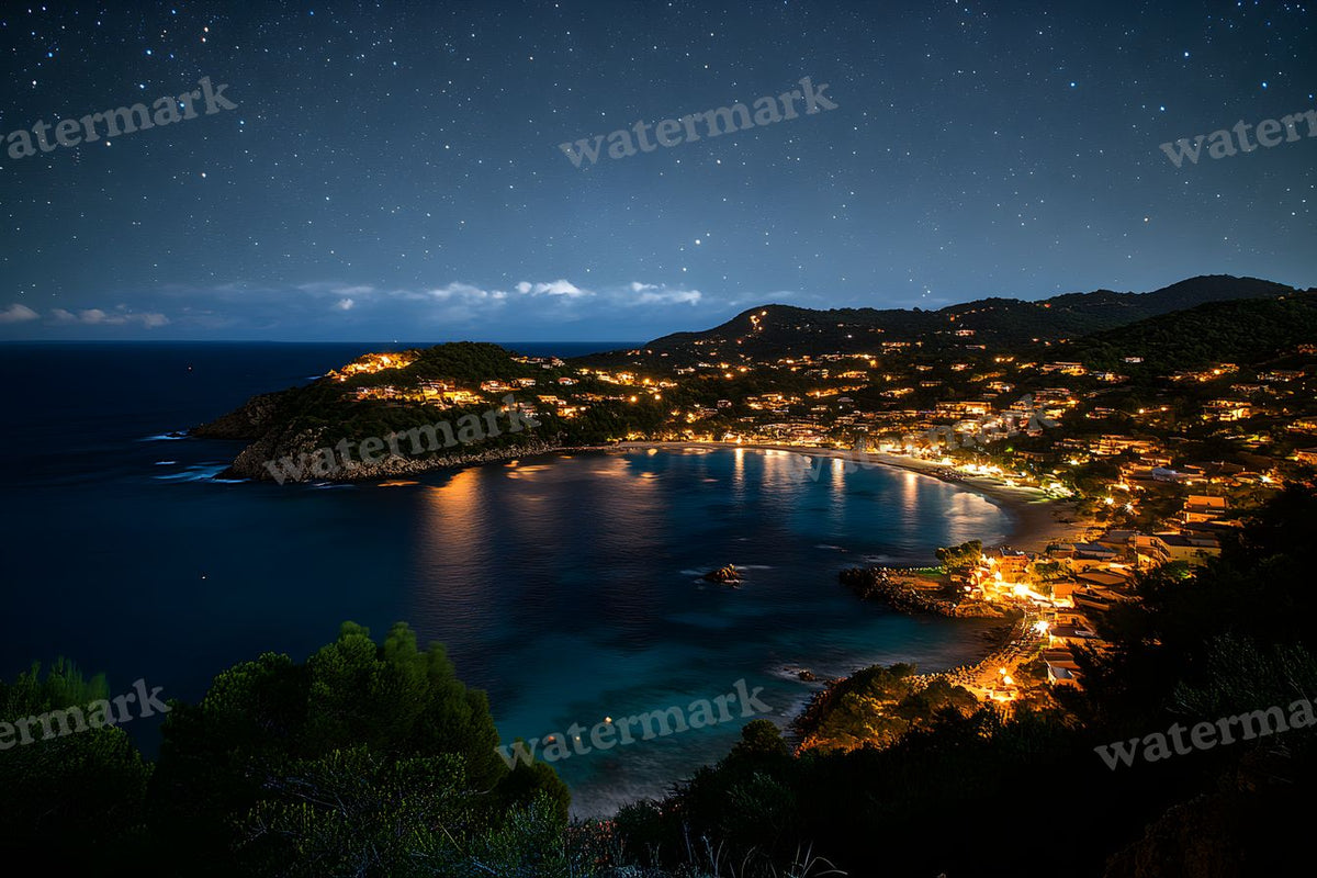 Starry Night digital photo backdrop for photo editing, preview 4