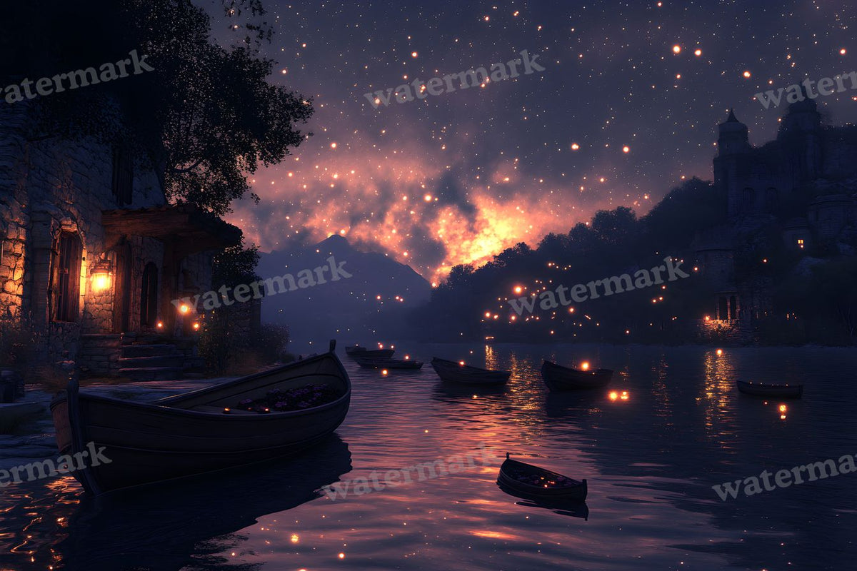 Starry Night digital photo backdrop for photo editing, preview 4