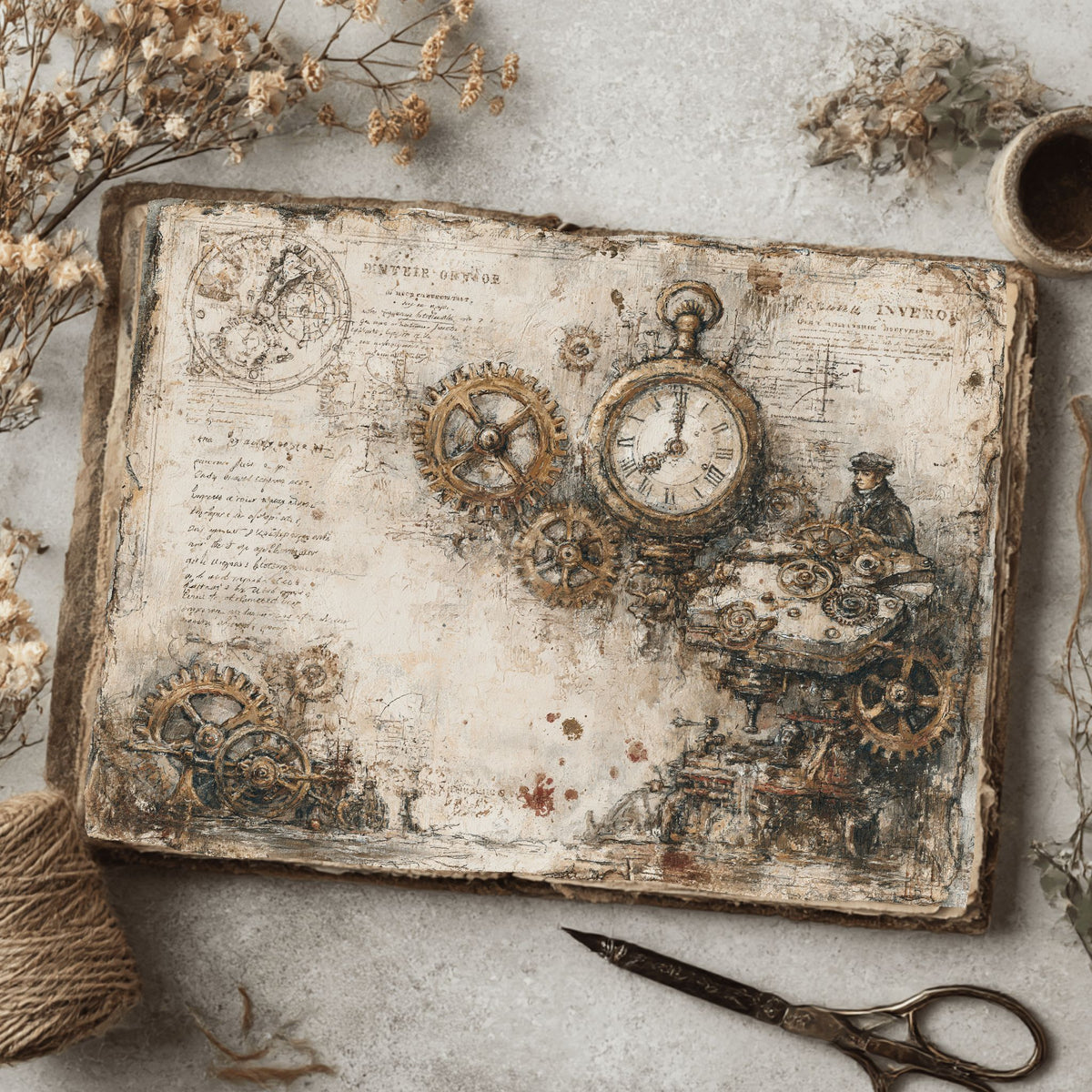Steampunk Victorian Journal Paper