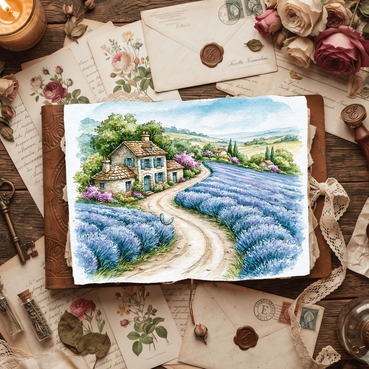 Traditional Watercolor Landscape