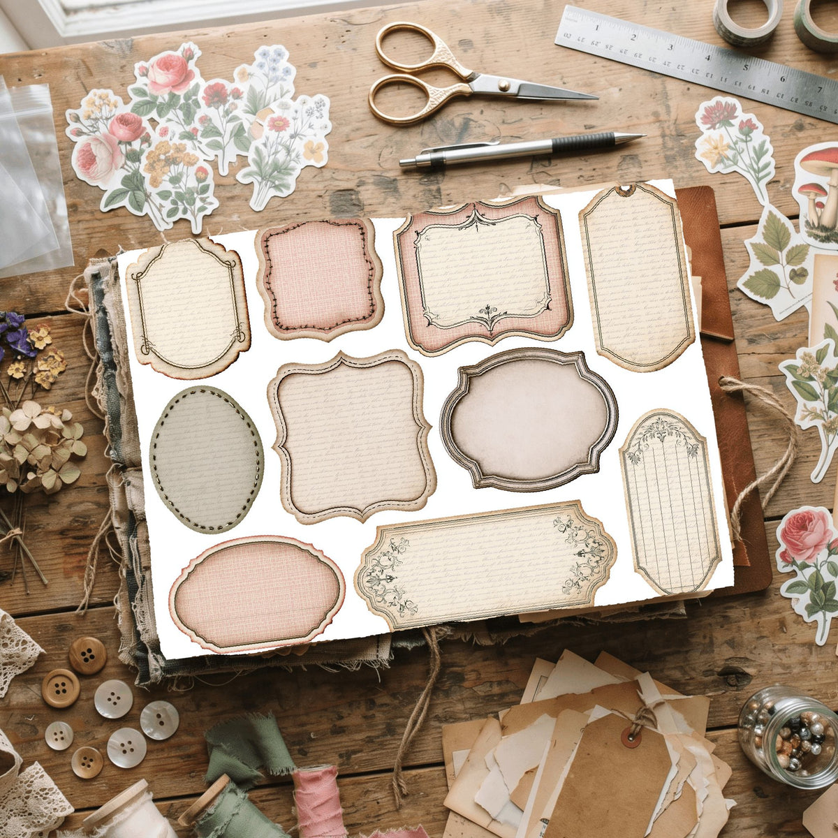 Vintage Blank Word Labels
