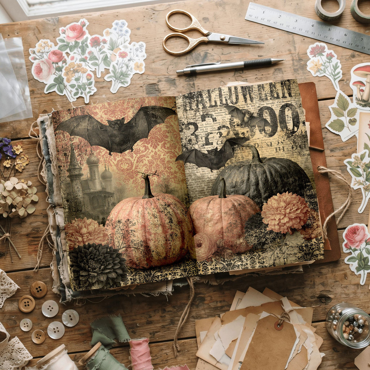 Vintage Halloween Printable Journal Paper