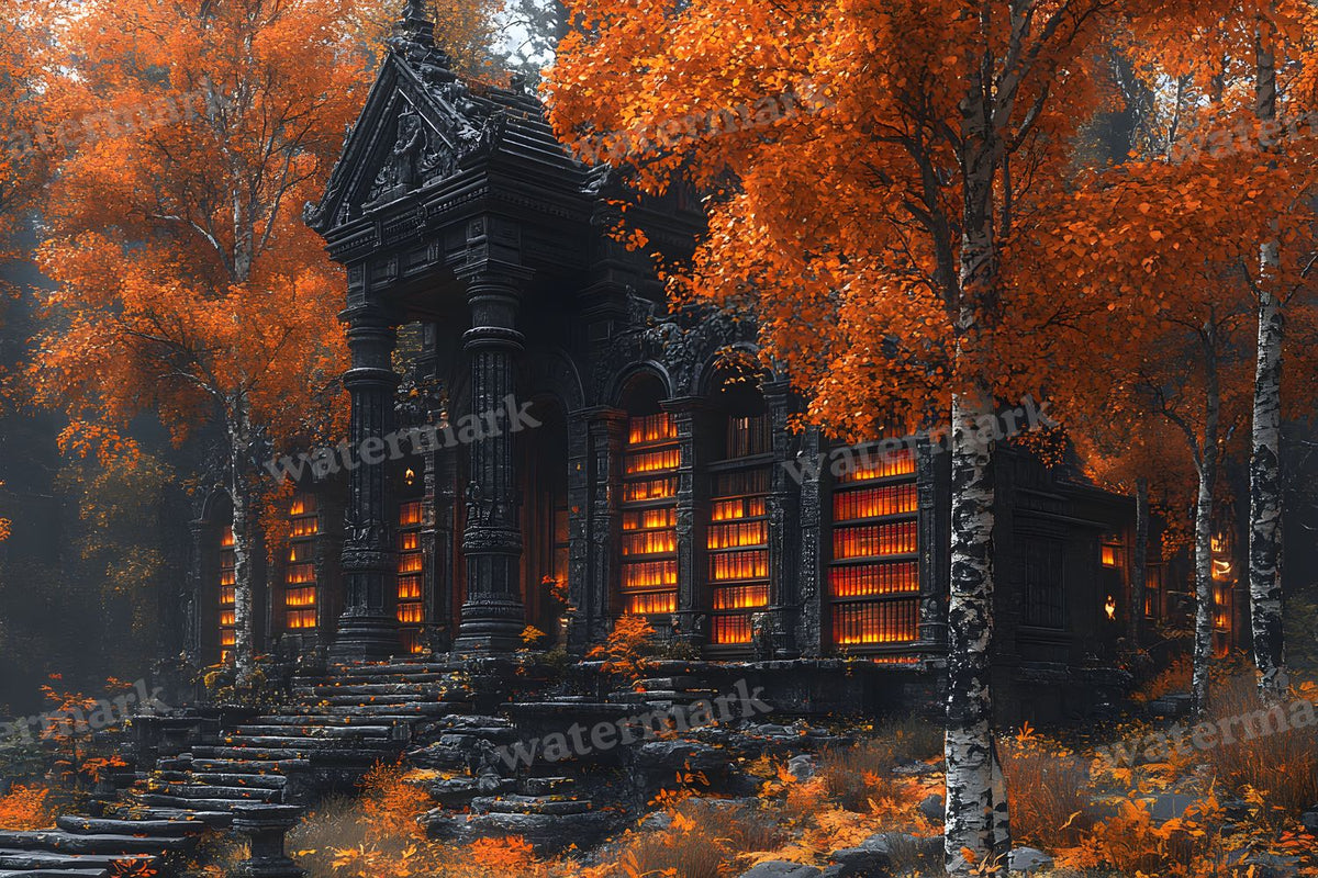 Whisper Library Forest digital photo backdrop for photo editing, preview 4
