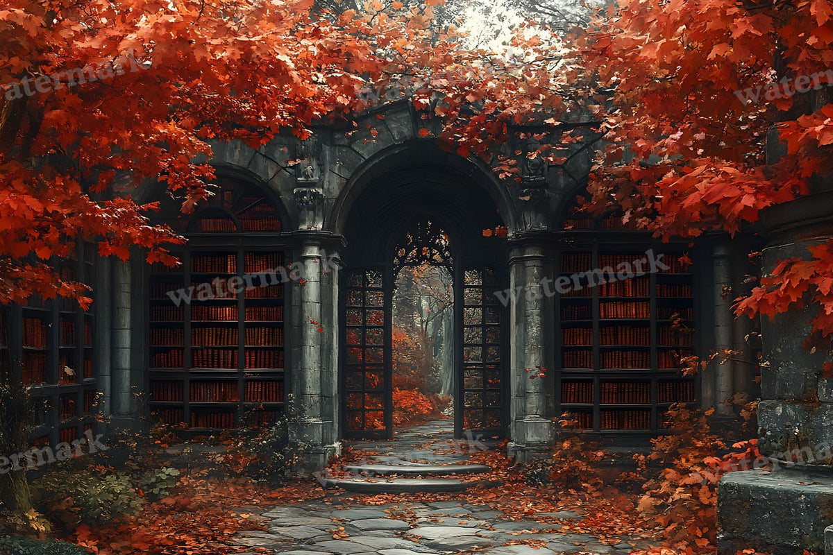 Whisper Library Forest digital photo backdrop for photo editing, preview 4
