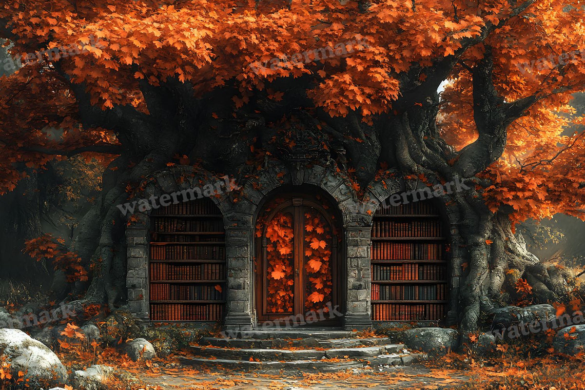 Whisper Library Forest digital photo backdrop for photo editing, preview 4