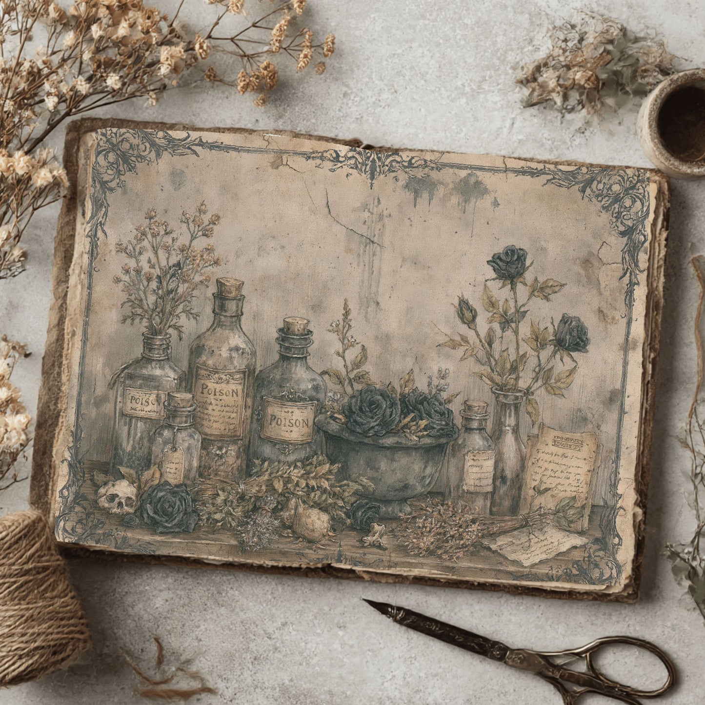 Witchy Gothic Apothecary Journal Paper