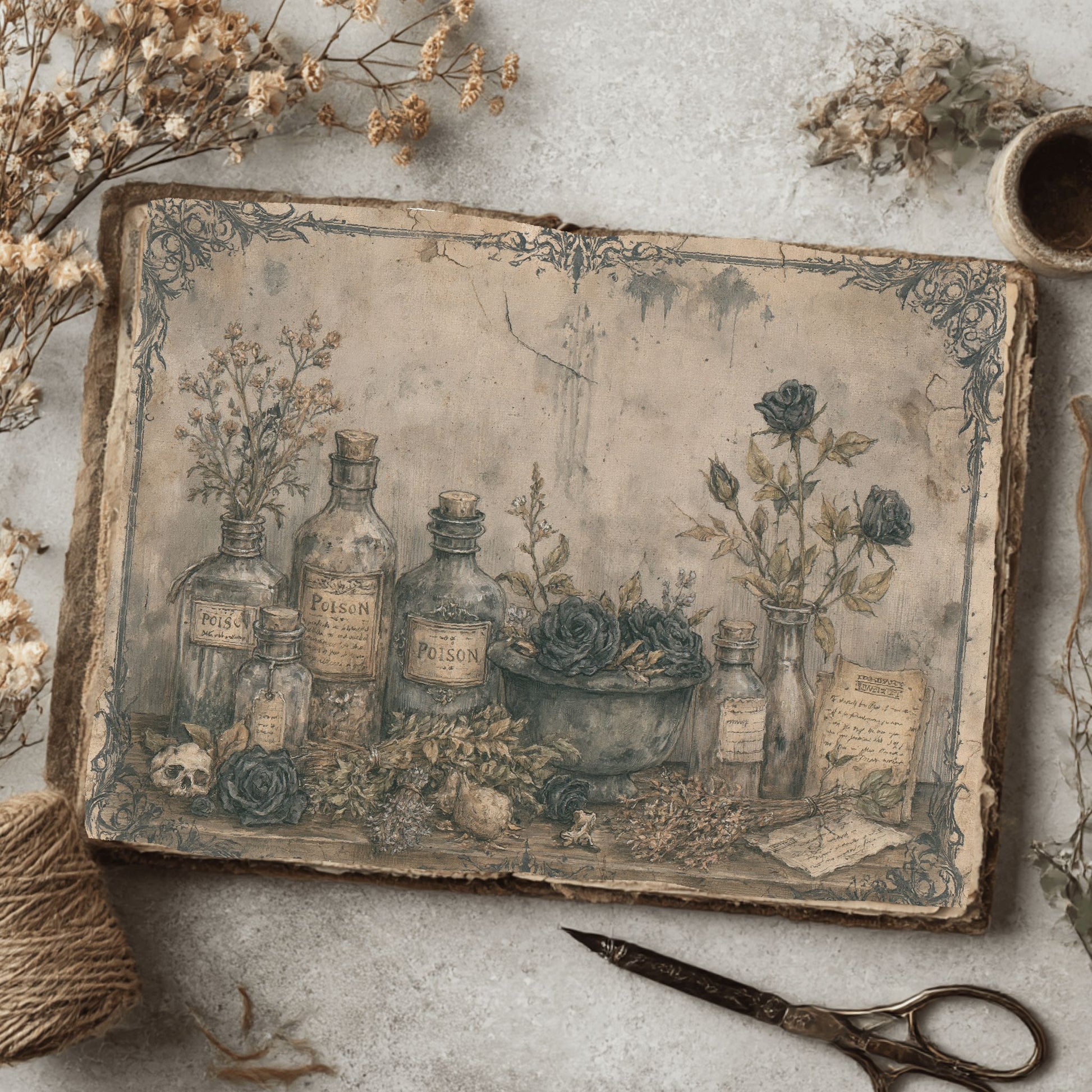 Witchy Gothic Apothecary Journal Paper
