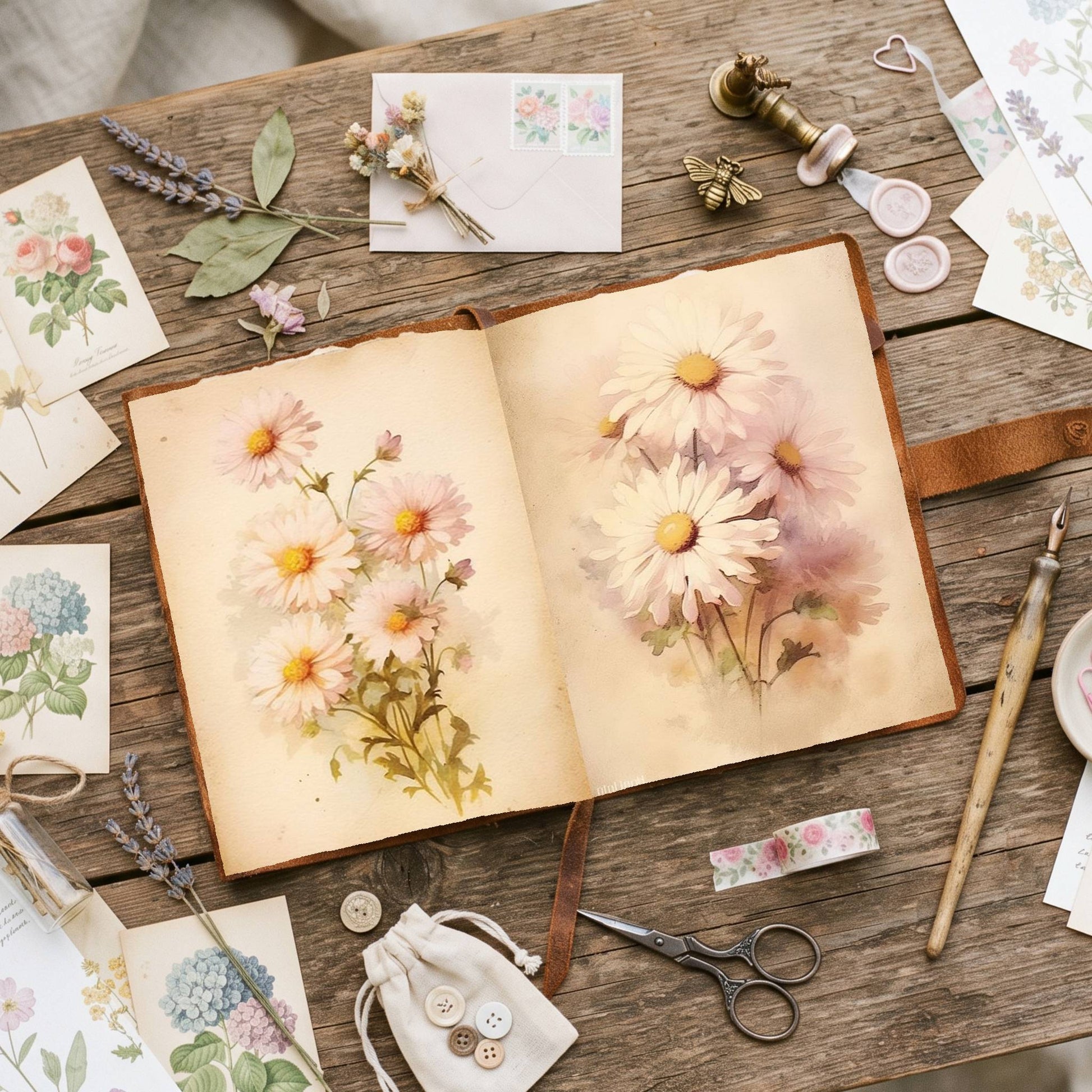 Daisy Fuchsia Hues Double Pages