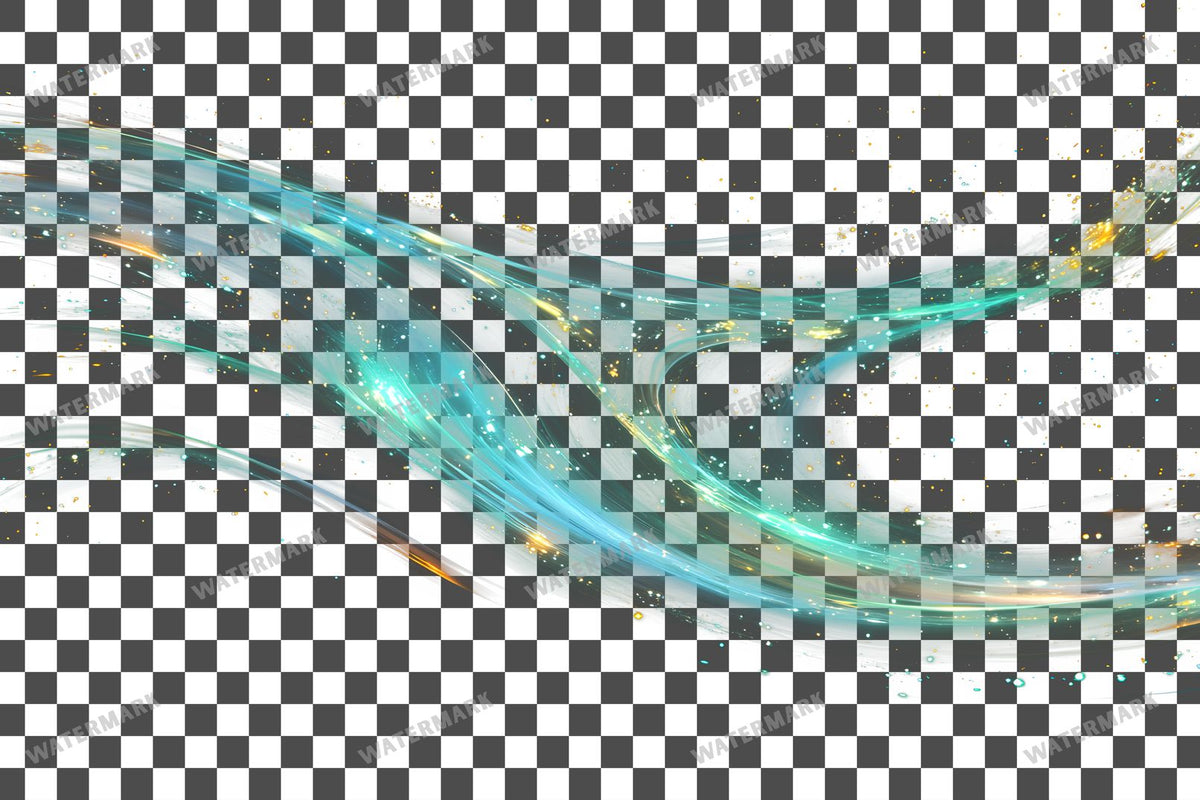 Abstract Green Light Streaks Dynamic Transparent Overlay Pngs