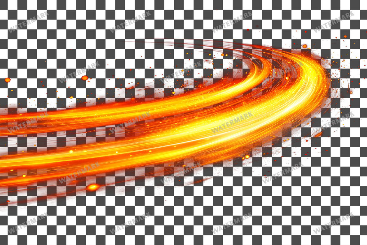 Abstract Orange Light Streaks Dynamic Transparent Overlay Pngs