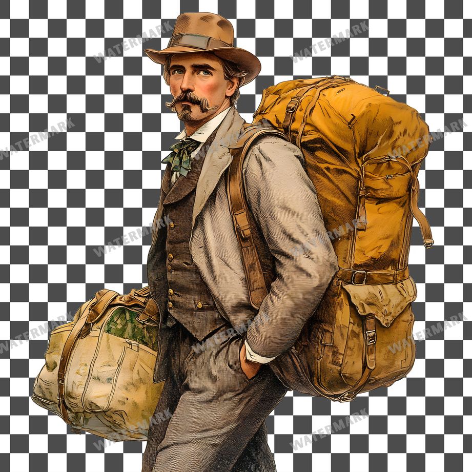Adventurer Vintage Style Clipart Pngs