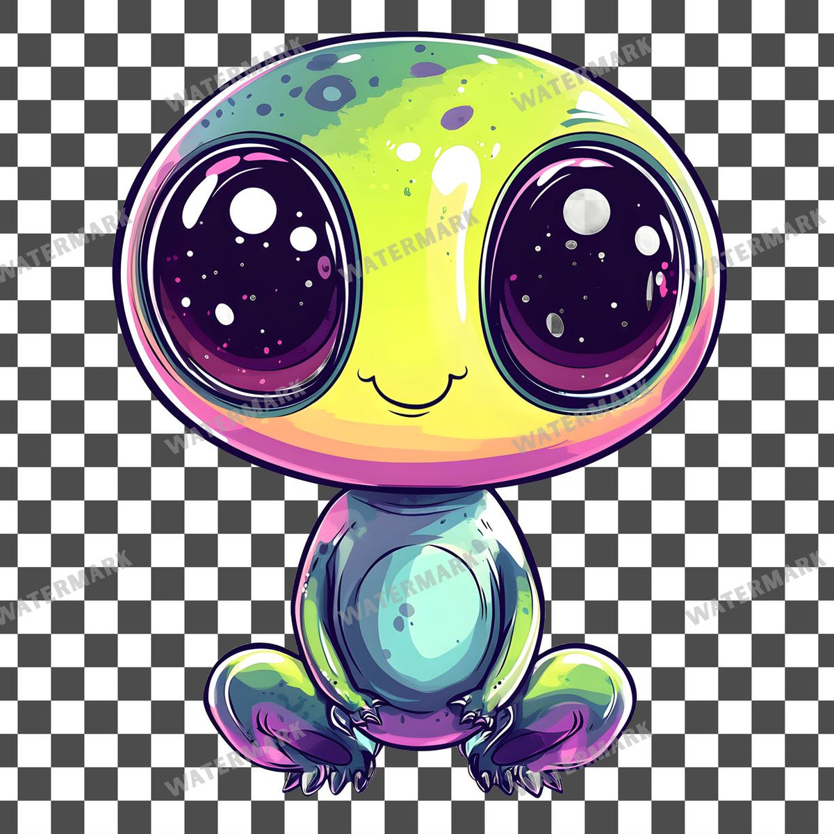 Alien Kawaii Style Clipart Pngs