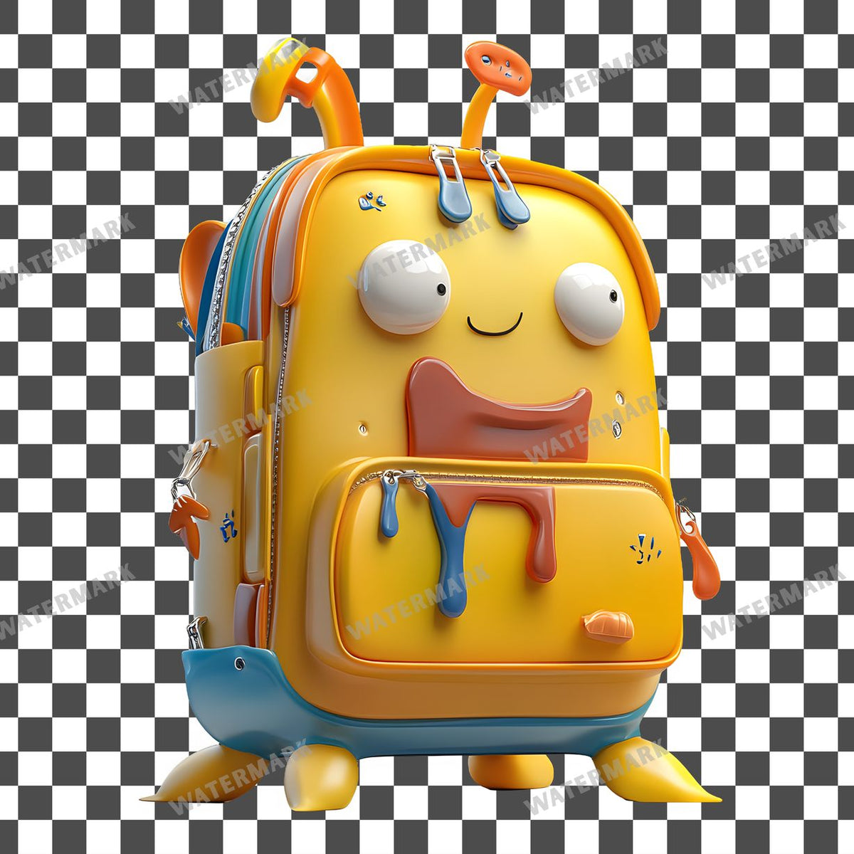 Backpack Spilling Supplies Clipart Pngs
