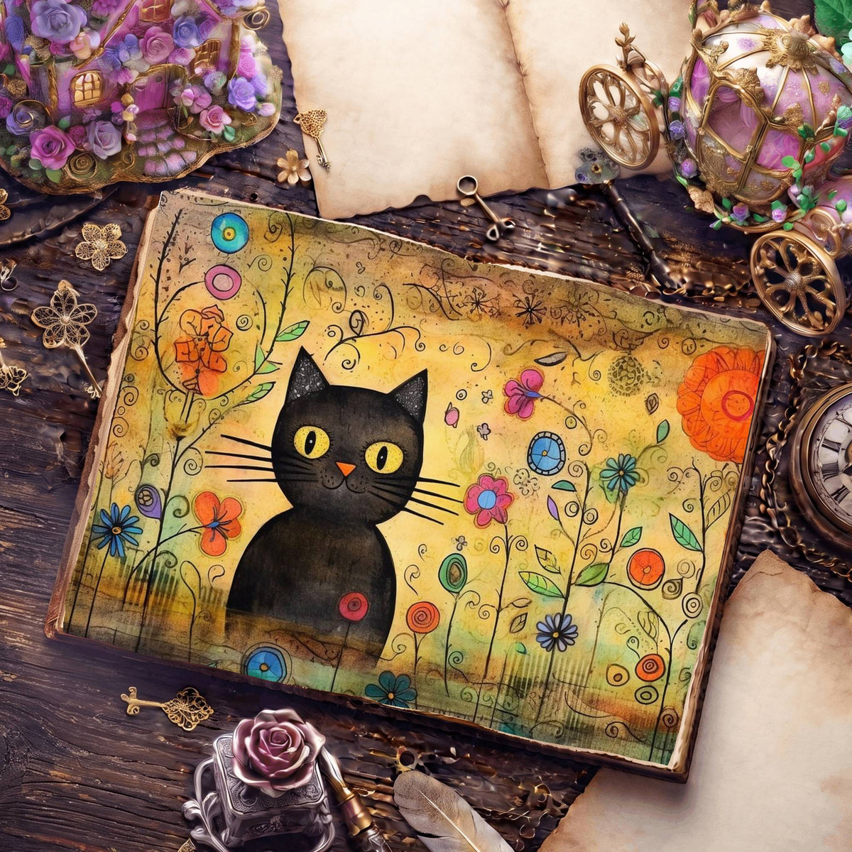Black Cats Digital Papers
