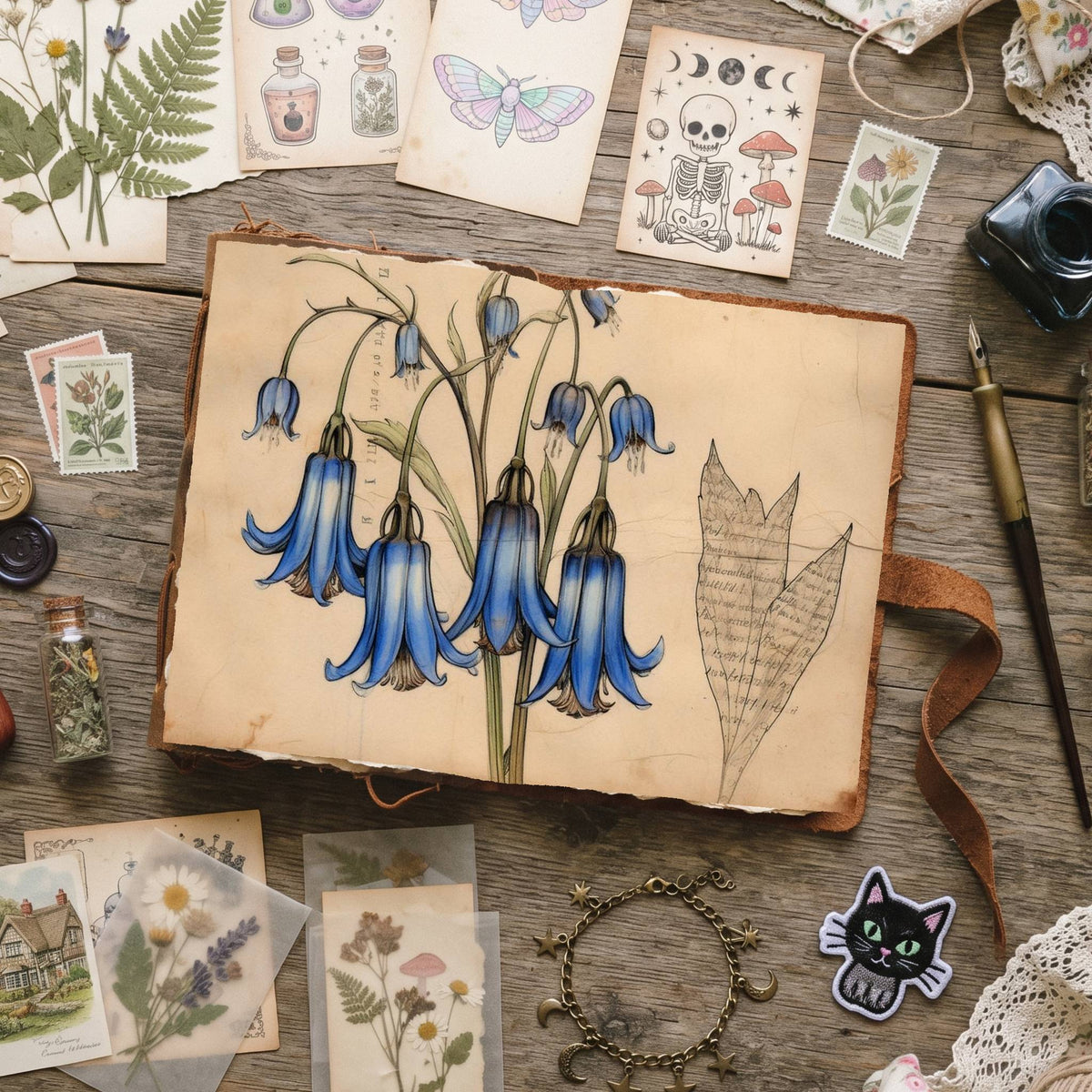 Blue Bell Flowers Digital Papers