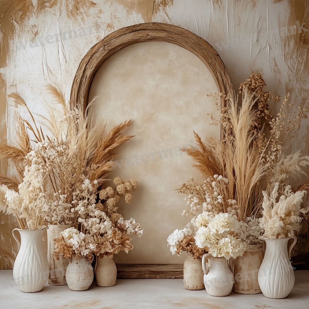 Boho Arches digital photo backdrop for photo editing, preview 4