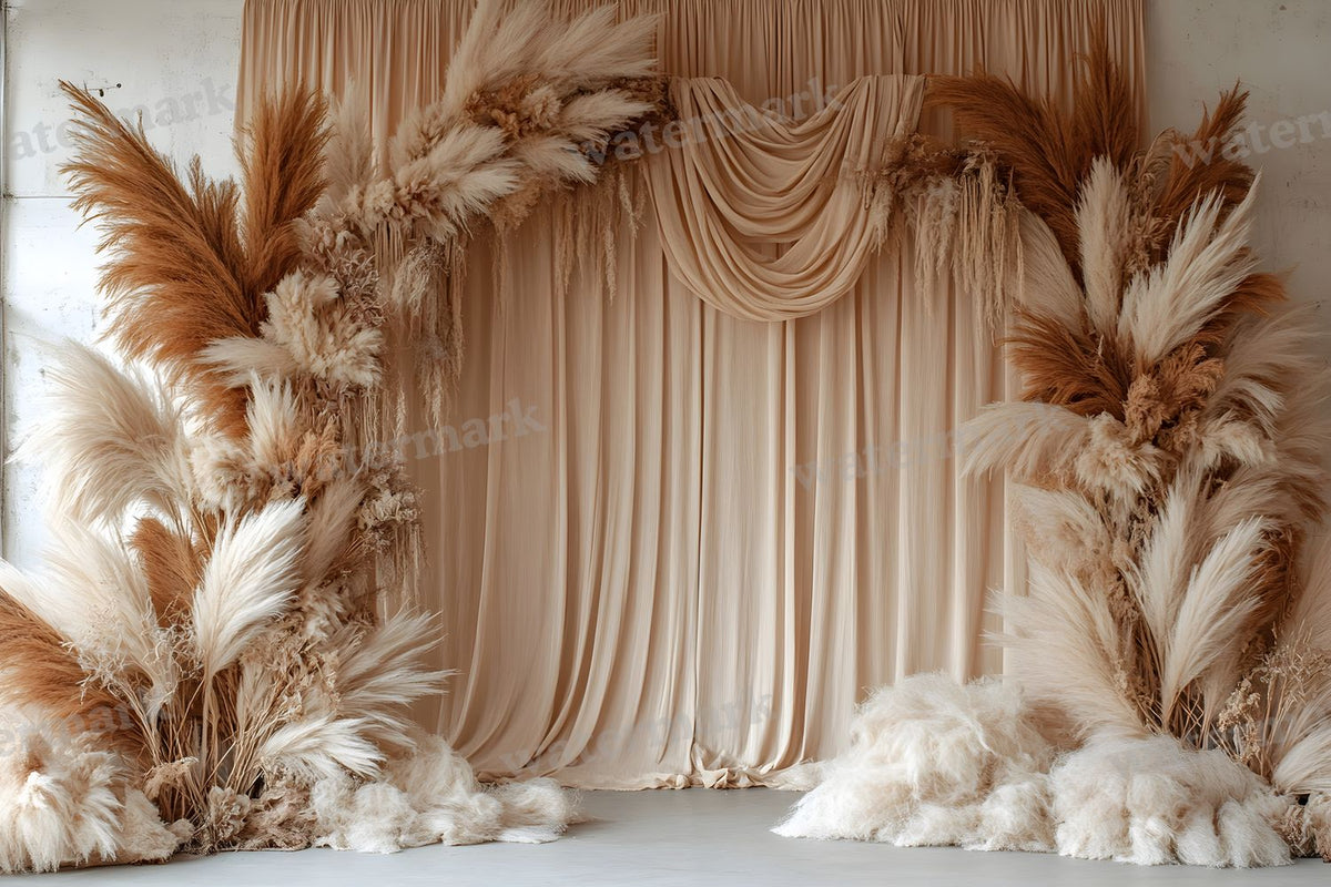 Boho Pampaarch Backdrop Images