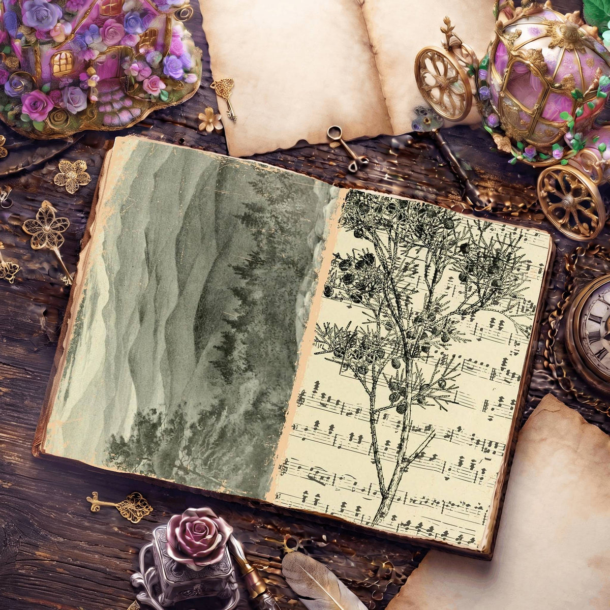 Botanical Sketches Digital Papers
