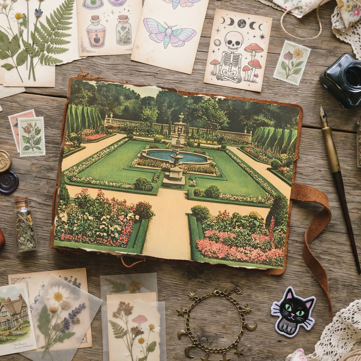 Botanical printable junk journal paper, page preview 5