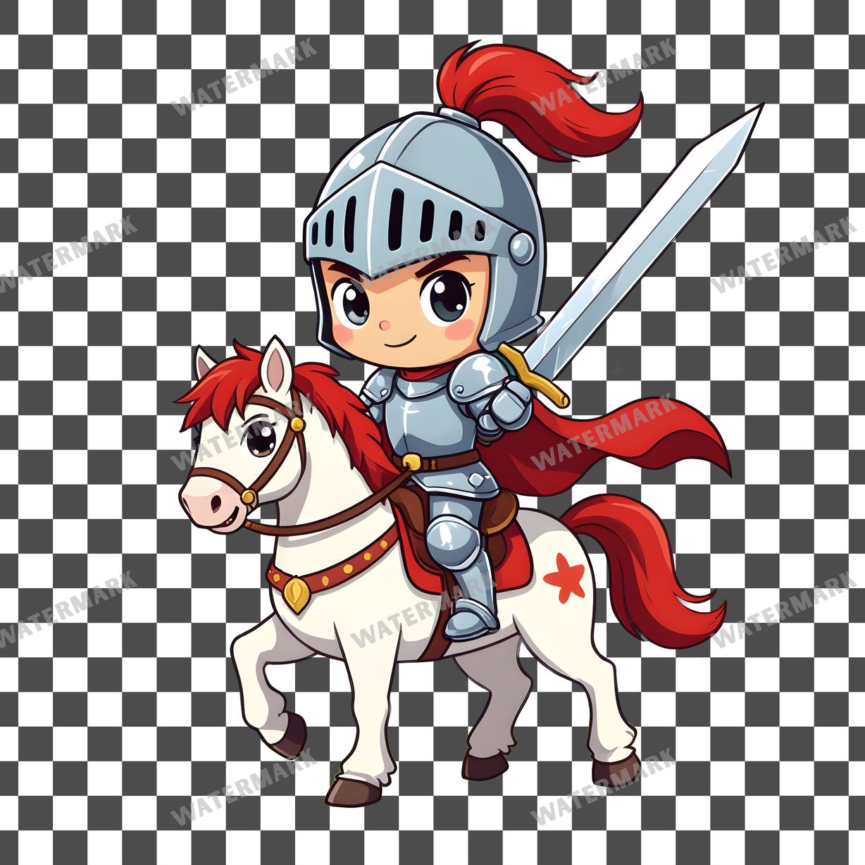 Brave Chibi Knight Clipart Pngs