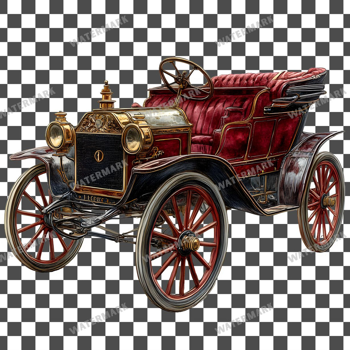 Car Vintage Style Clipart Pngs