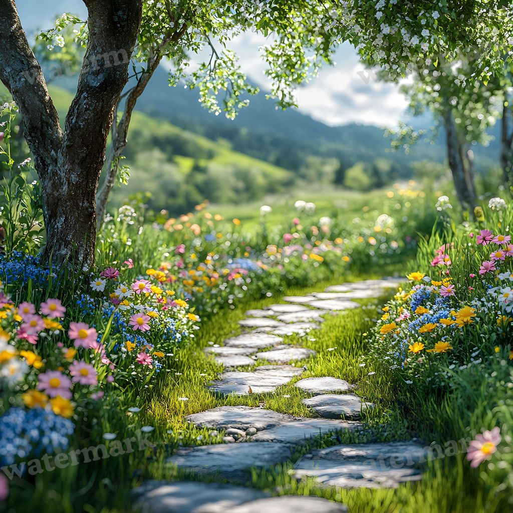 Charming Country Trail Backdrop Images