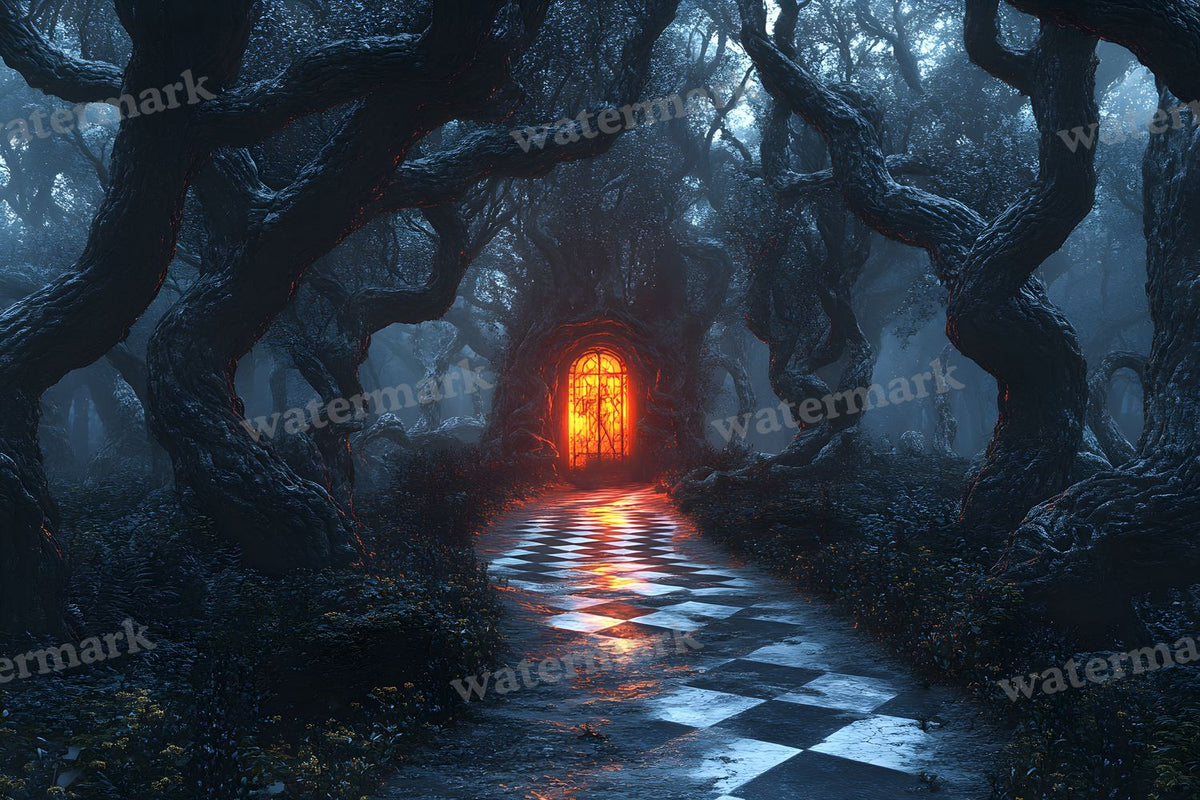 Checkered Garden Path Backdrop Images