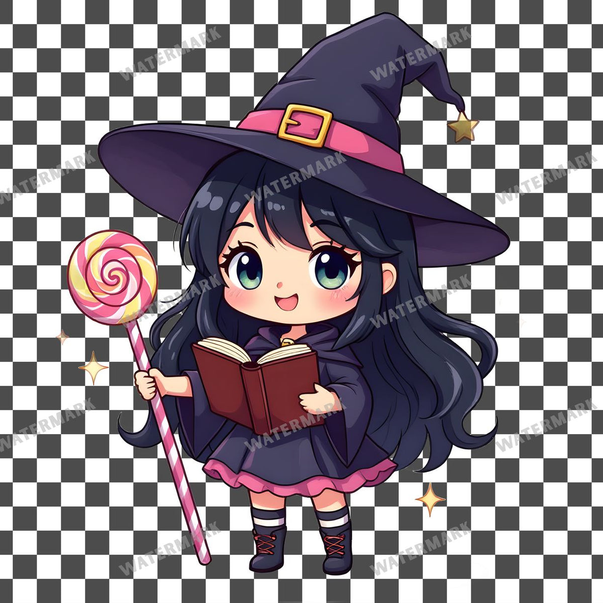 Chibi Candy Witch Clipart Pngs