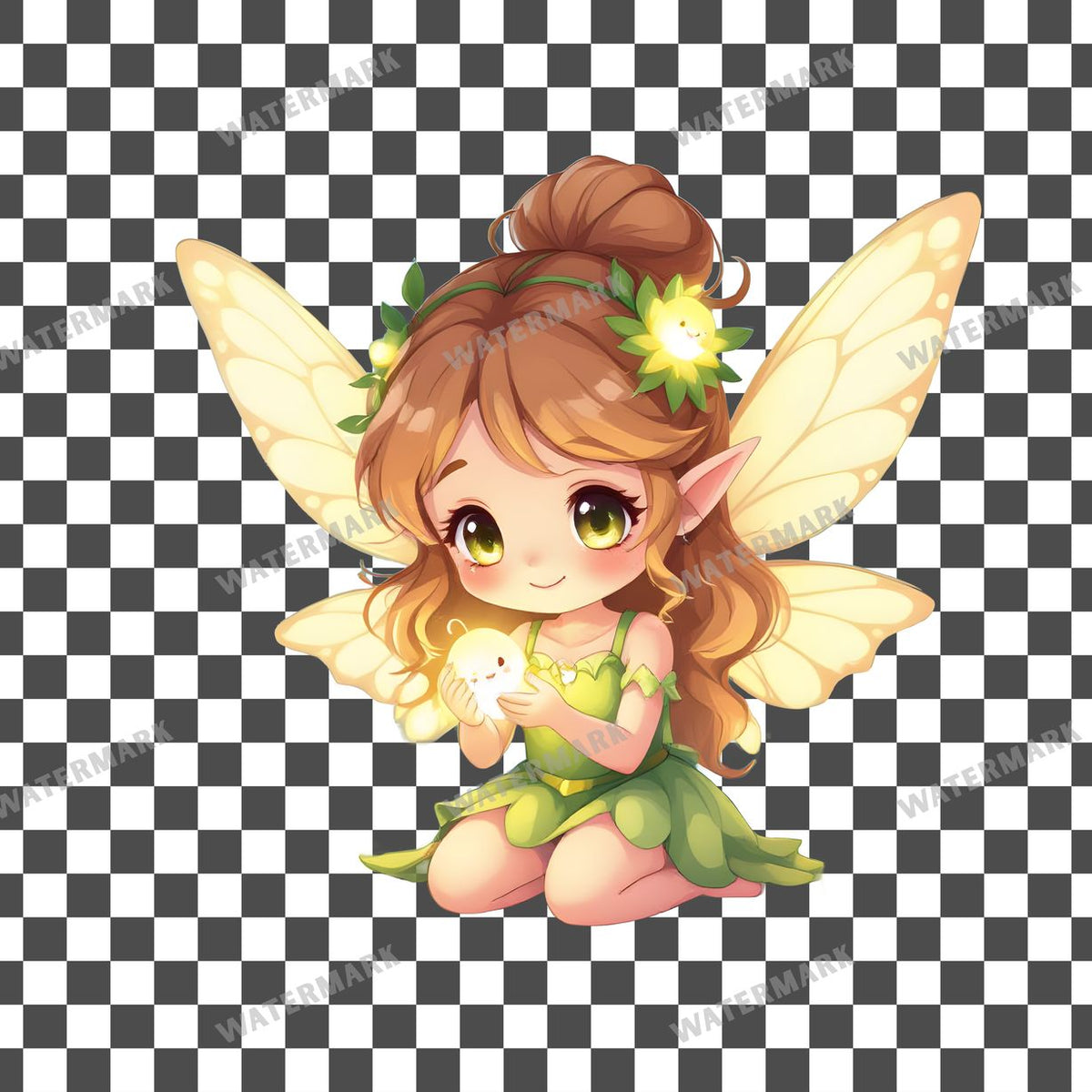 Chibi Fairy clipart PNG on a transparent background, design 5