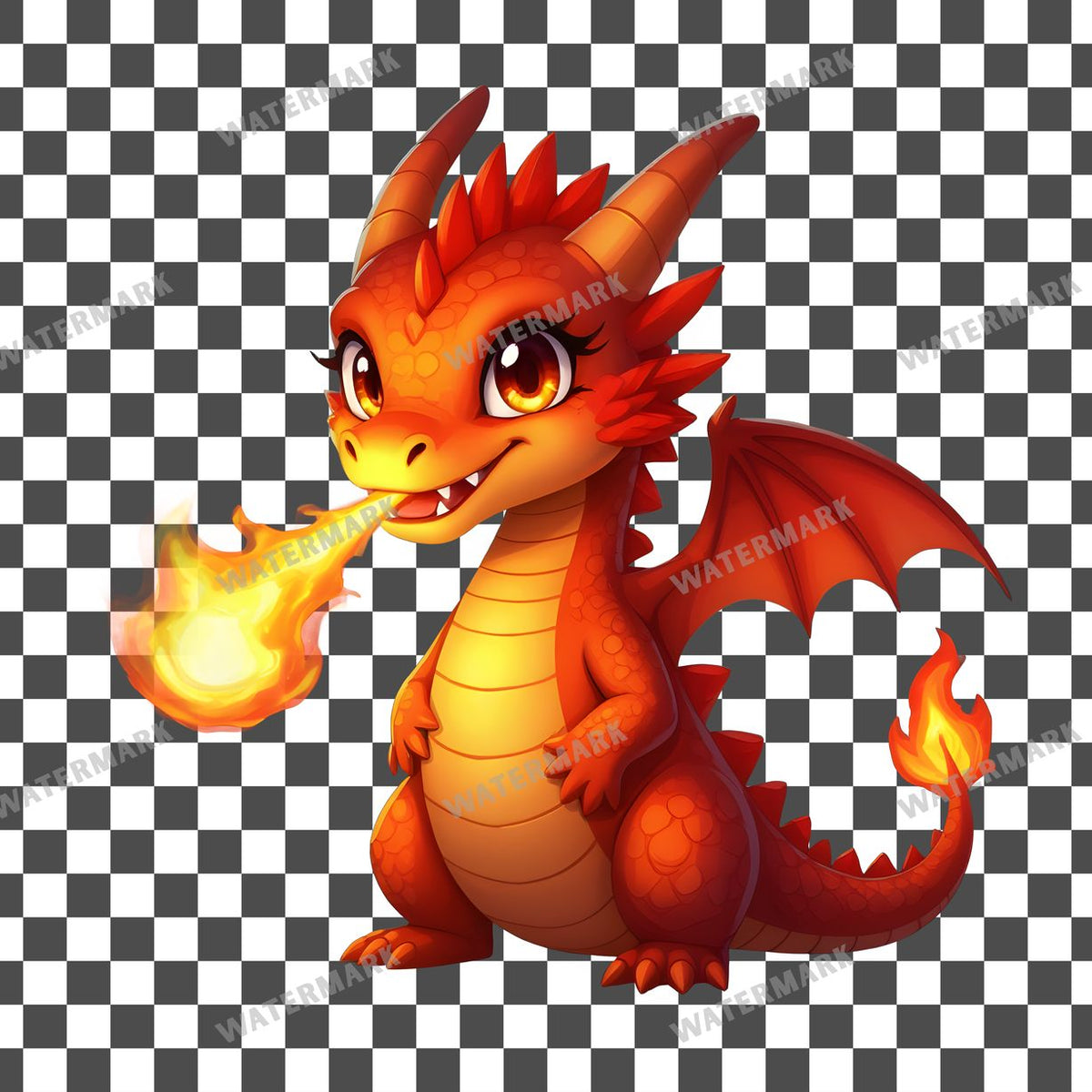 Chibi Fire Dragon Clipart Pngs