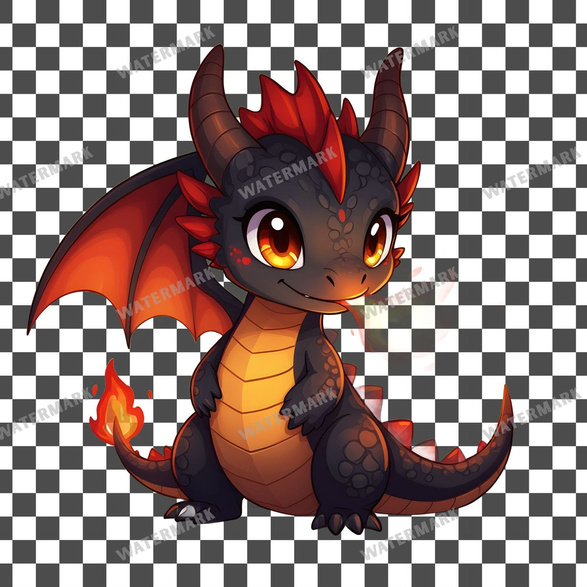 Chibi Magma Dragon Clipart Pngs