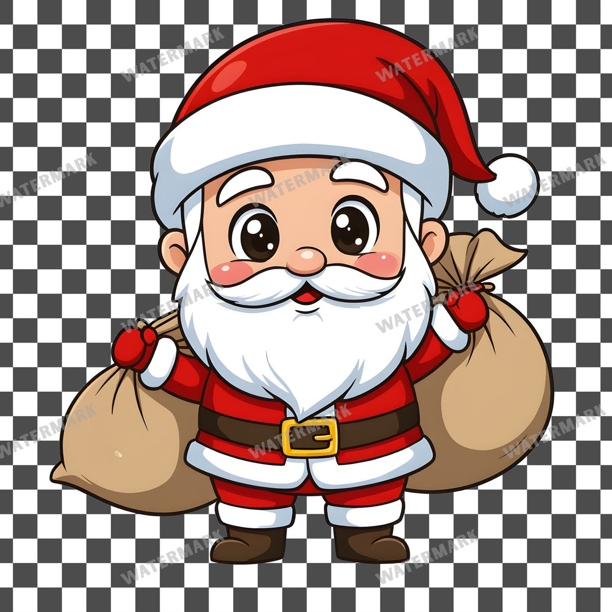 Chibi Santa Claus Clipart Pngs