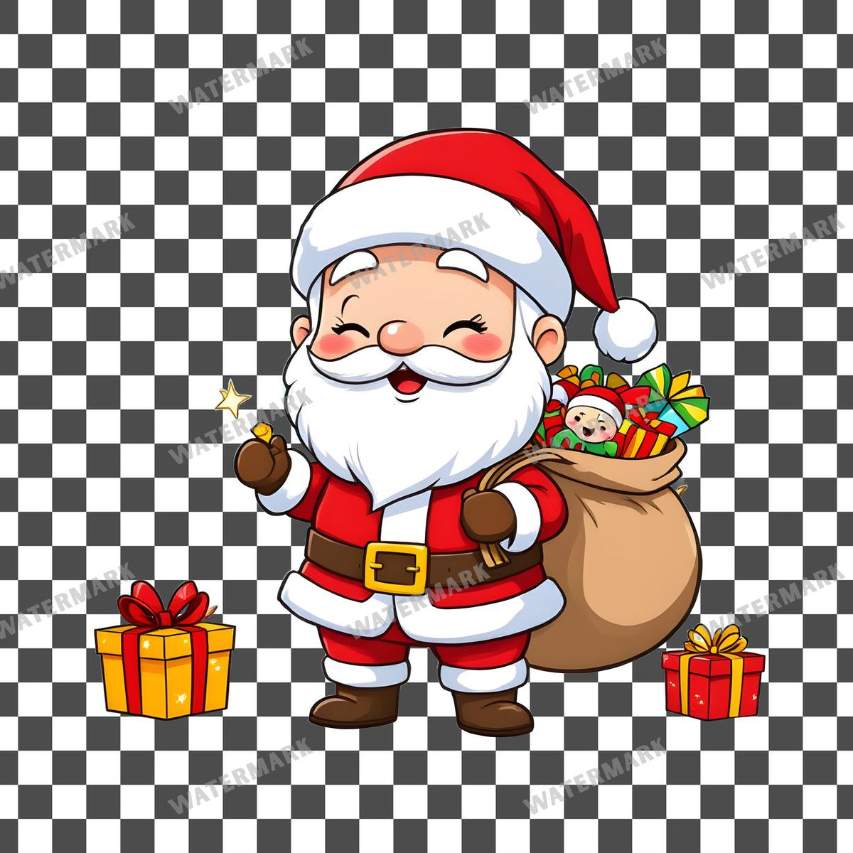 Chibi Santa Claus Clipart Pngs