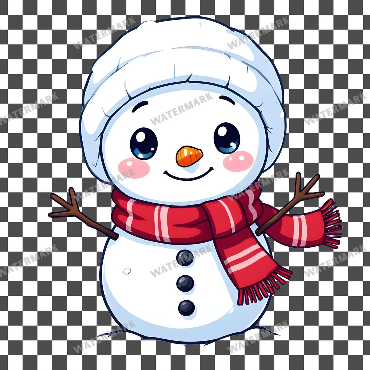 Chibi Snowmanscarf Clipart Pngs