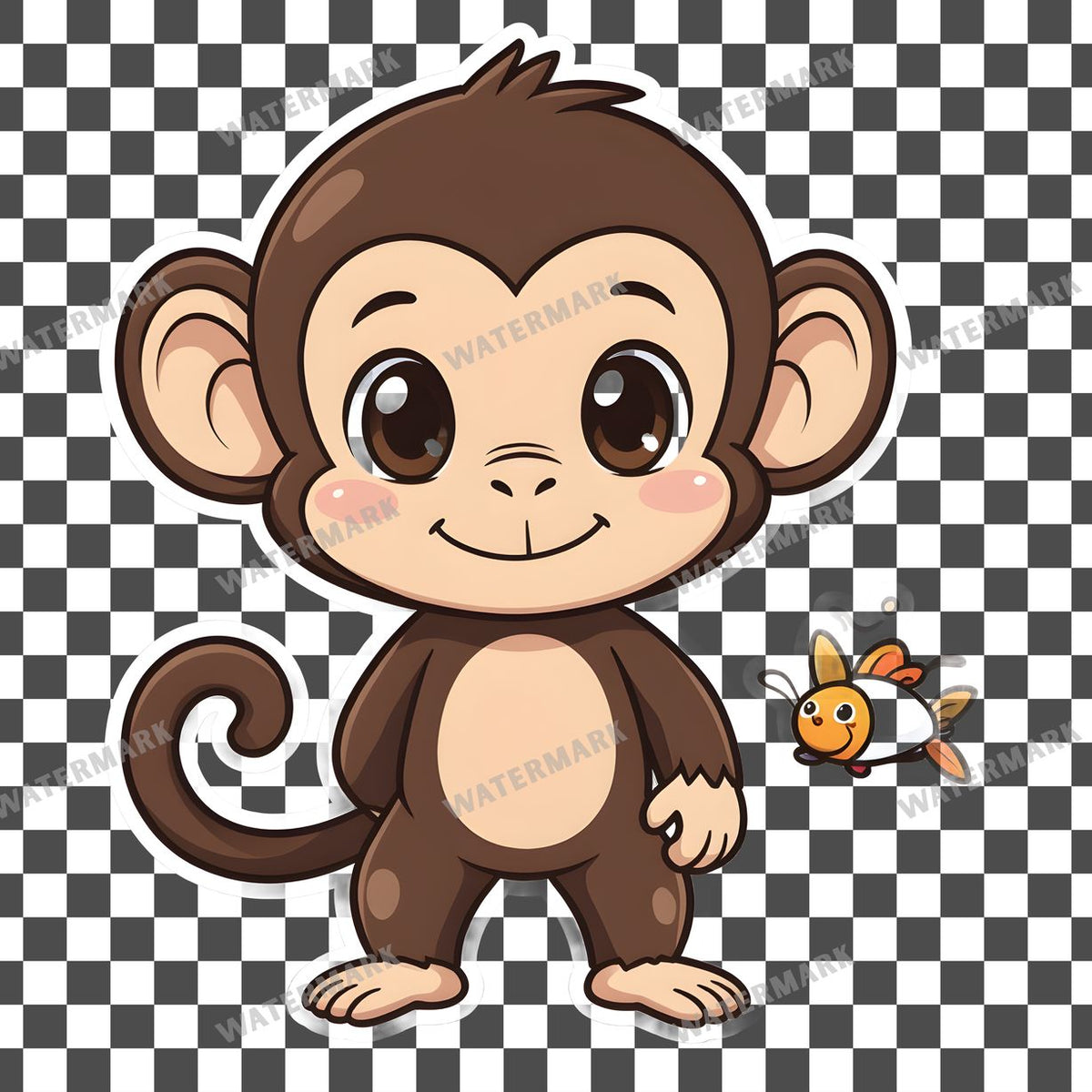 Chibi Style Monkey Clipart Pngs