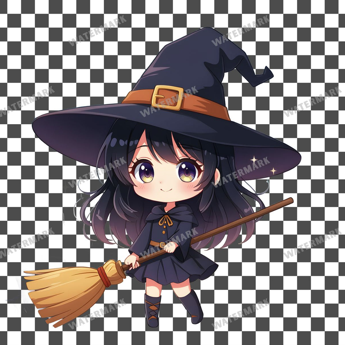 Chibi Witch Girl Clipart Pngs