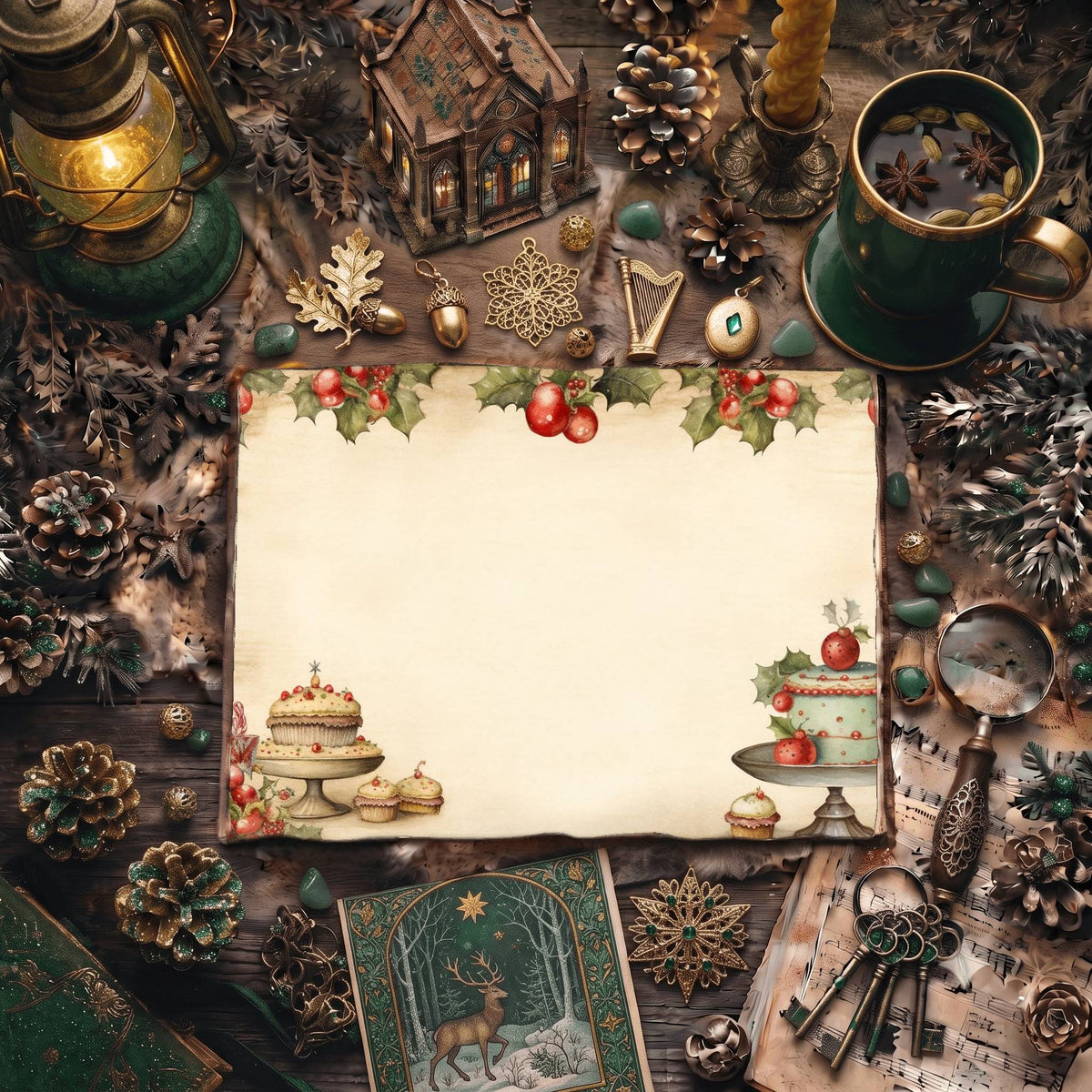 Christmas Desserts Digital Papers