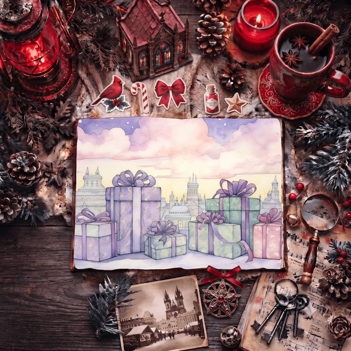 Christmas Gifts printable junk journal paper, page preview 5