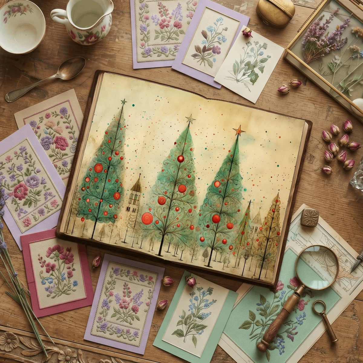 Christmas Trees Digital Papers