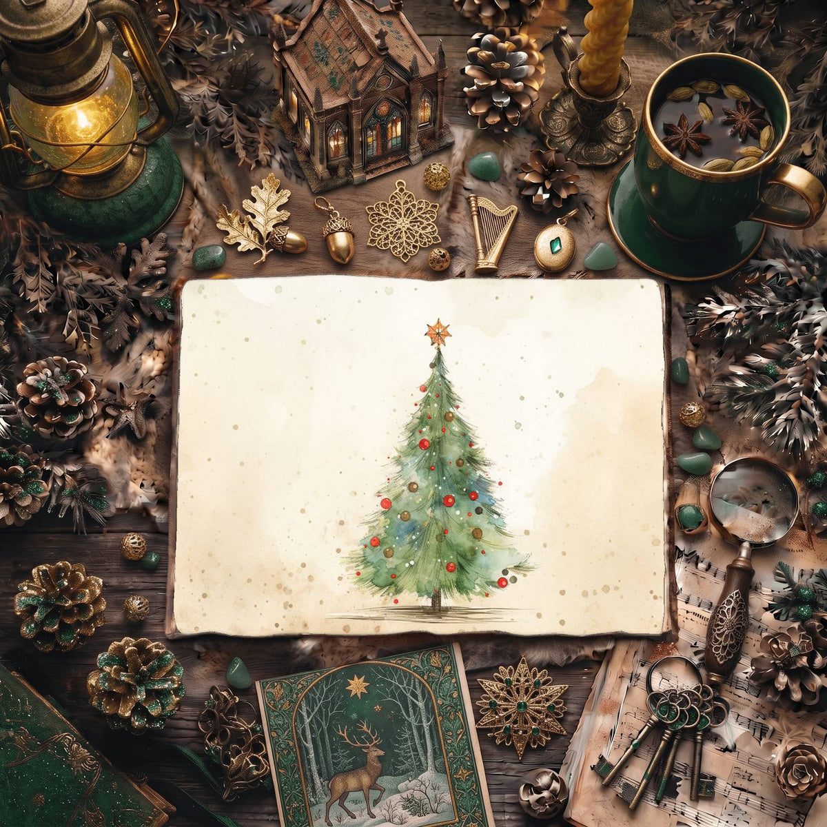 Christmas Trees Digital Papers
