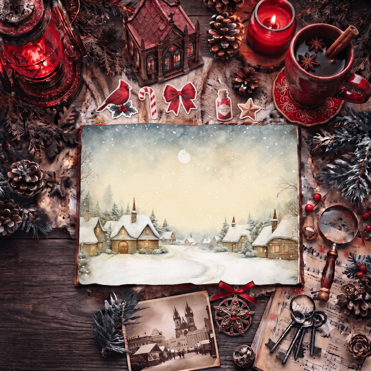 Christmas Village Digital Papers