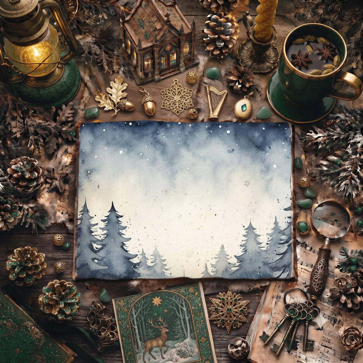 Christmas Winter Nights Digital Papers