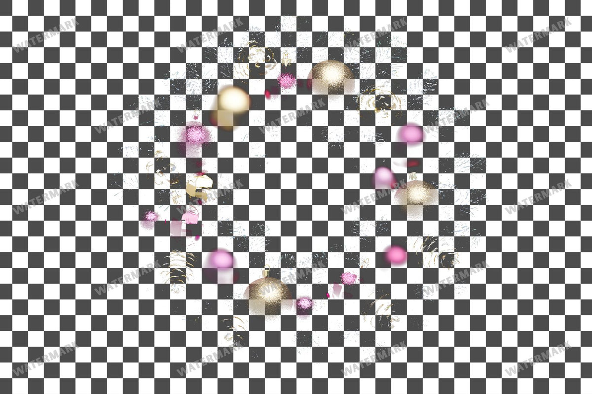 Christmas Wreath PNG overlay on a transparent checkered background, preview 5