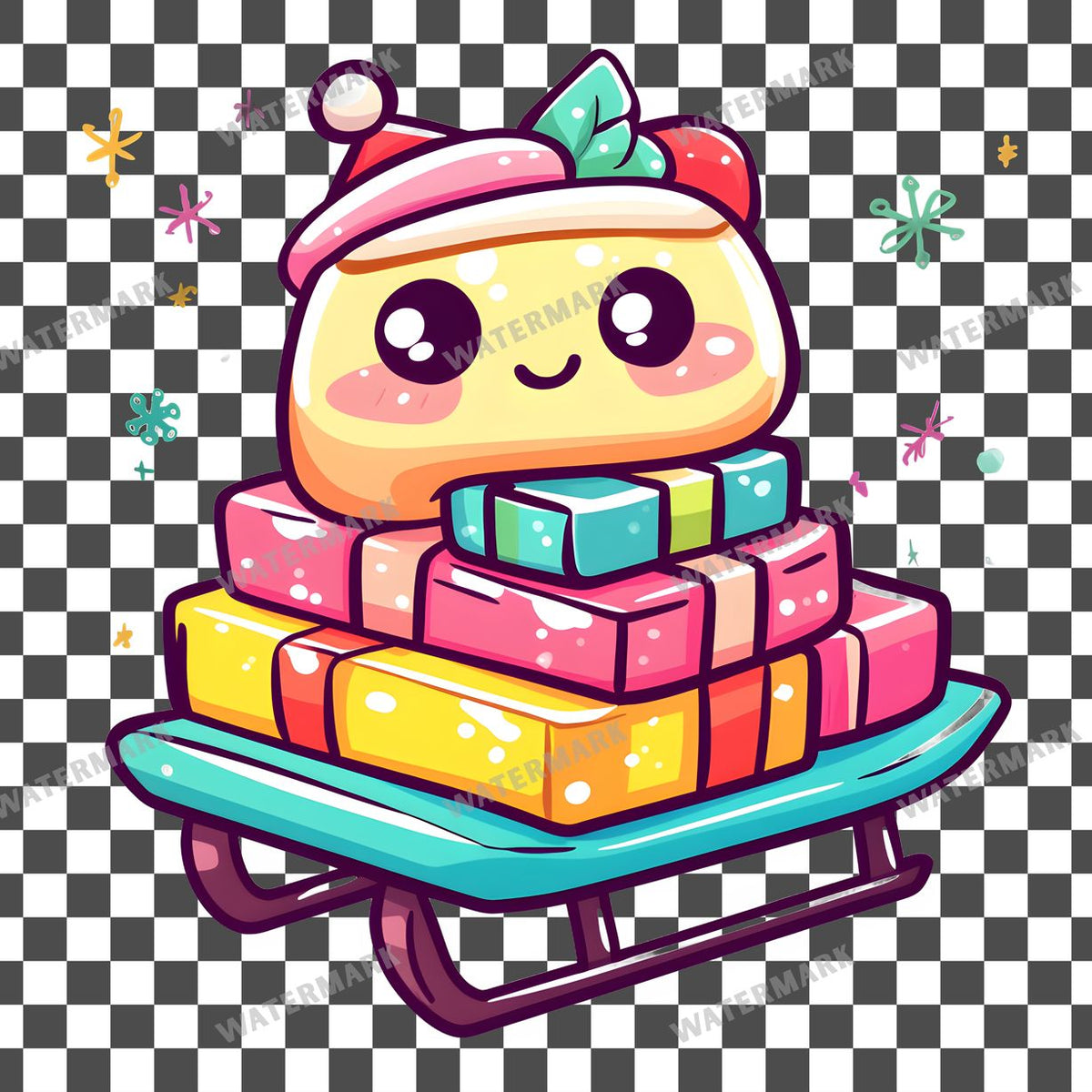 Christmas Kawaii Style Clipart Pngs